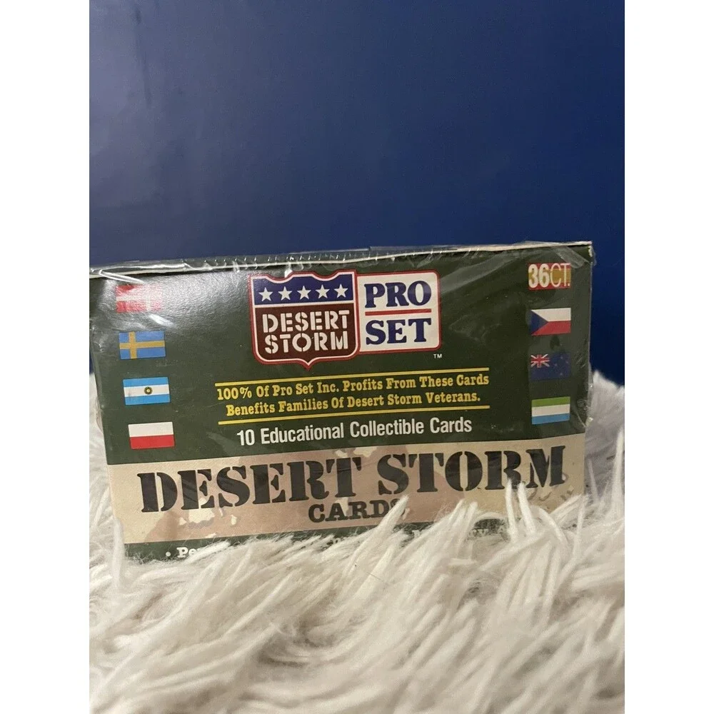 pro set desert storm trading card box military war history english A